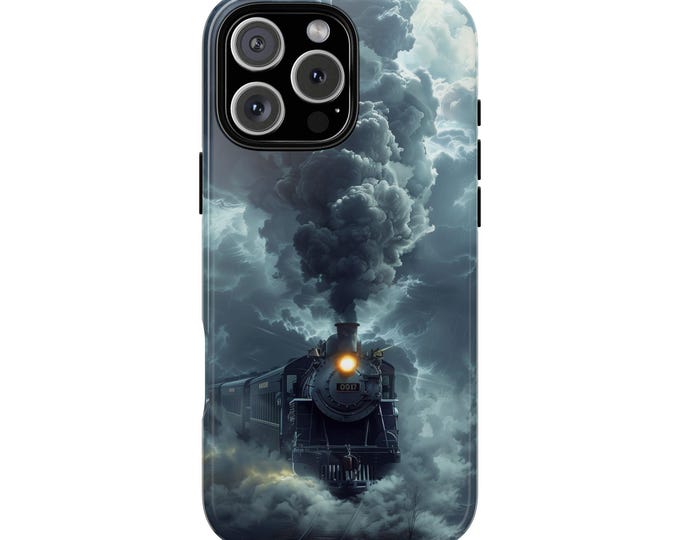 Black Train Gray Smoke Clouds Phone Case: iPhone, Galaxy, Pixel - Lifetime Warranty