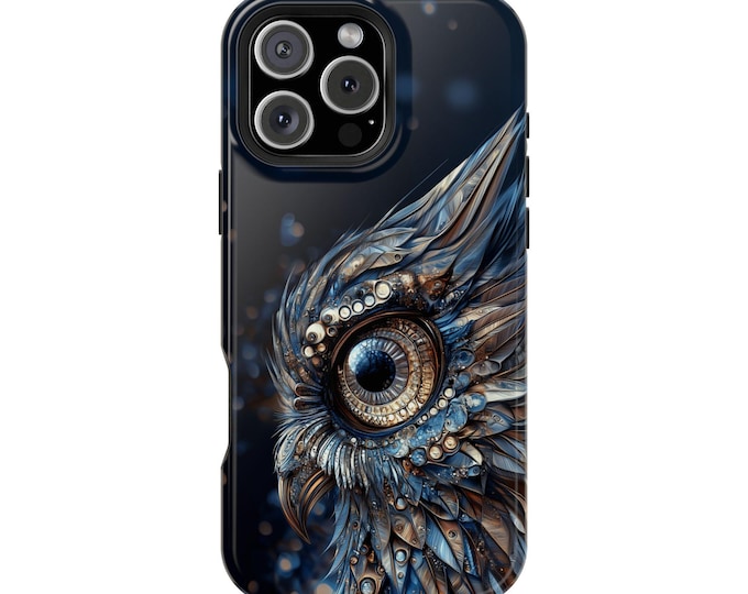 Metallic Elegance Abstract Silver Owl Phone Case: iPhone, Galaxy, Pixel - Lifetime Warranty