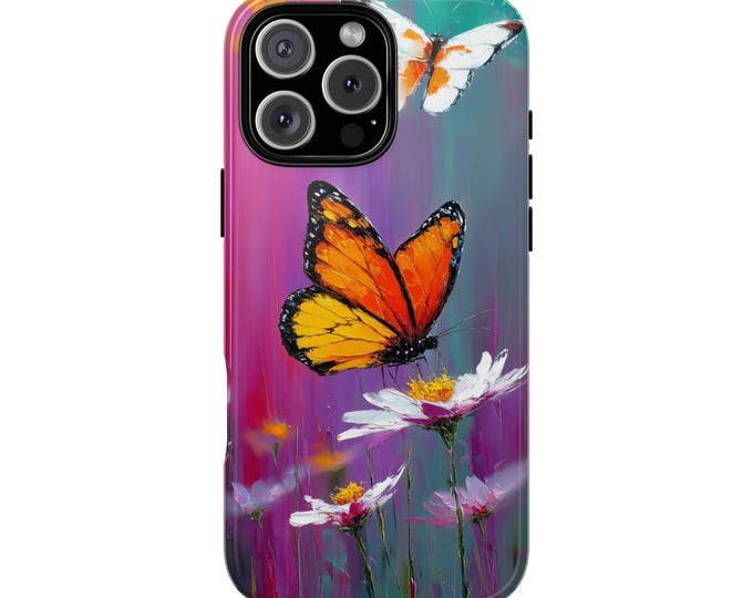 Monarch Butterfly Daisy Flower Butterflies Phone Case: iPhone, Galaxy, Pixel - Lifetime Warranty