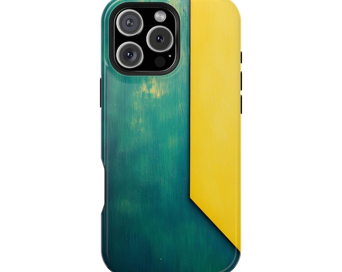 Dark Green Yellow Artistic Painting Phone Case: iPhone, Galaxy, Pixel - Lifetime Warranty
