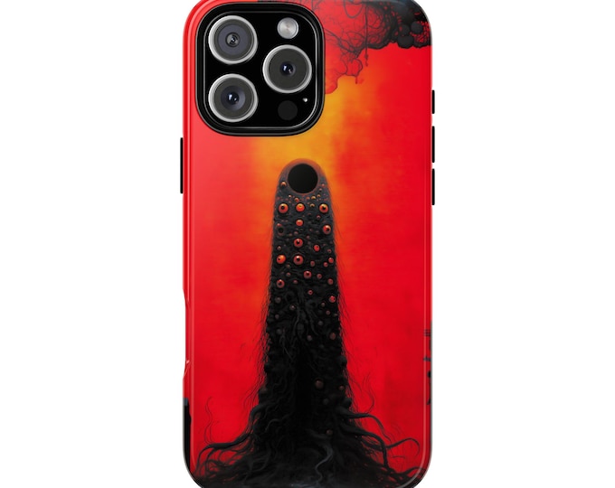Towering Eyeball Horror Red Inferno Eyes Phone Case: Tough Cover for iPhone (MagSafe Compatible), Samsung Galaxy, Pixel