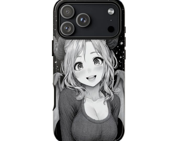 Horned Girl Anime Art Phone Case: iPhone, Galaxy, Pixel - Lifetime Warranty