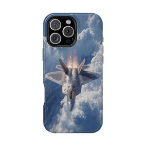 F-22 Raptor Jet Plane Soaring Sky Phone Case: iPhone, Galaxy, Pixel - MagSafe Compatible