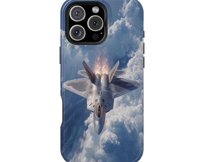 F-22 Raptor Jet Plane Soaring Sky Phone Case: iPhone, Galaxy, Pixel - Lifetime Warranty
