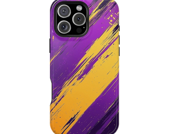 Purple Yellow Digital Vector Abstract Art Phone Case: iPhone, Galaxy, Pixel - Lifetime Warranty