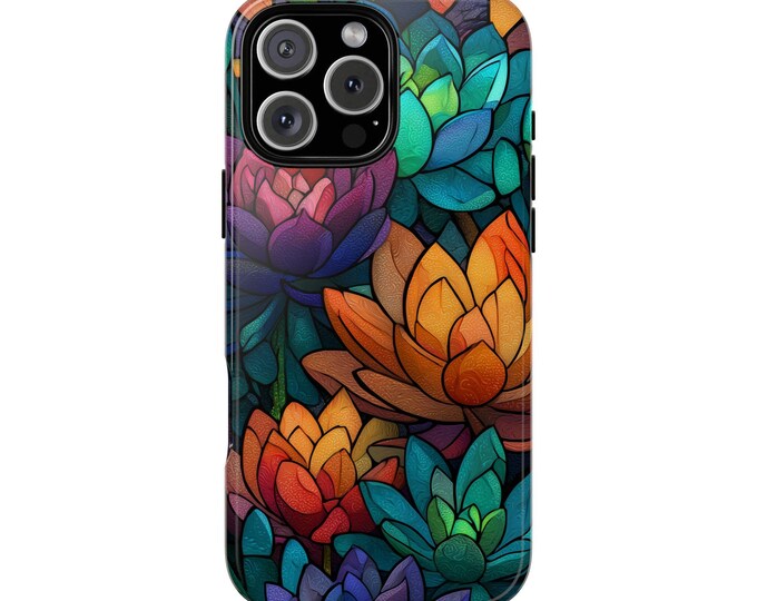Succulent Plant Flowers Orange Green Phone Case: iPhone, Galaxy, Pixel - Lifetime Warranty