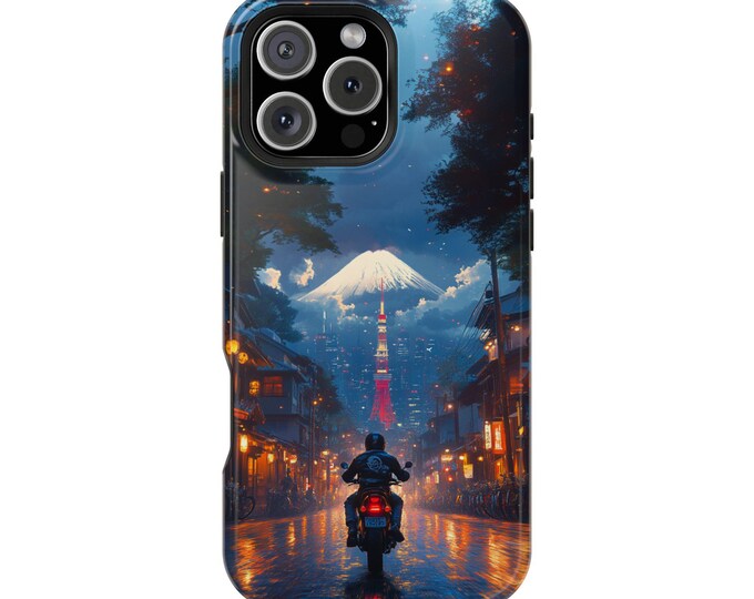 Cafe Motorcycle Racer Japan Mount Fuji Phone Case: iPhone, Galaxy, Pixel - Lifetime Warranty