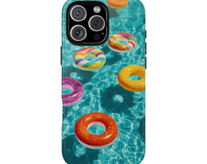 Swimming Donut Tube Floaties Pool Phone Case: iPhone, Galaxy, Pixel - Lifetime Warranty