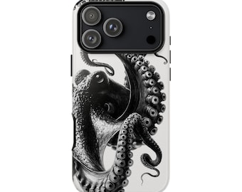 Octopus Black White Tentacles | Phone Ink Case | Custom Made Cover | Lifetime Warranty