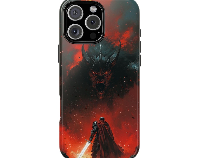 Fierce Knight Sword Monster Battle Phone Case: iPhone, Galaxy, Pixel - Lifetime Warranty