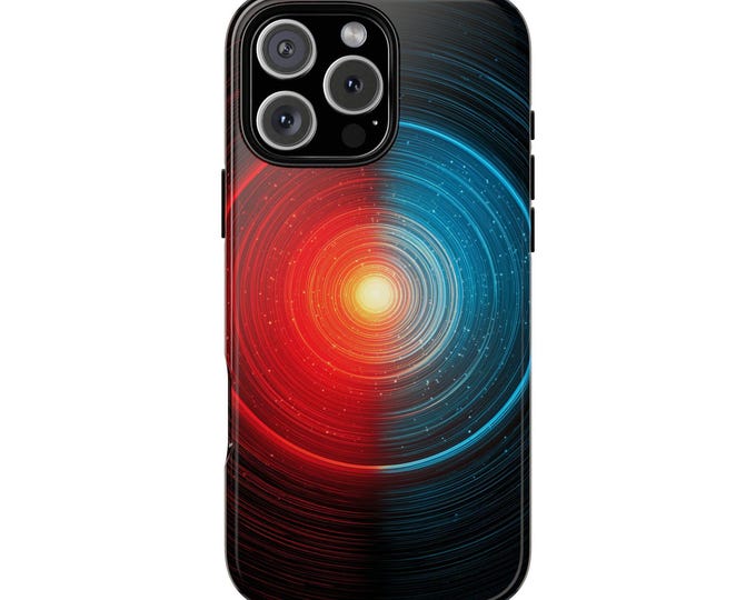 Blue Red Circle Concentric Vector Phone Case: iPhone, Galaxy, Pixel - Lifetime Warranty