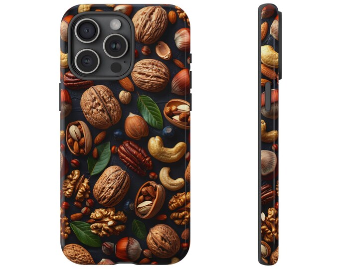 Nuts Nuts Nuts Pattern - Tough Phone Case: iPhone, Galaxy, Pixel - Lifetime Warranty