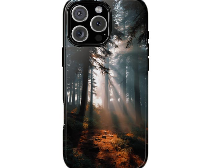 Misty Forest Wilderness Dawn Light Phone Case: iPhone, Galaxy, Pixel - Lifetime Warranty