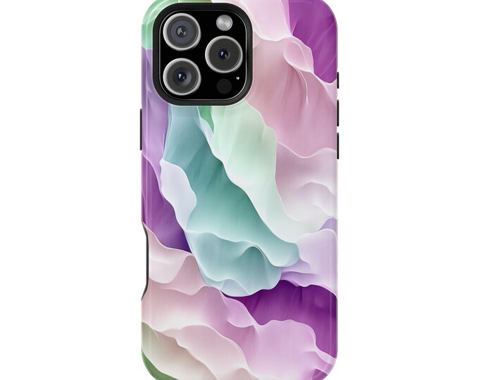 Pastel Green Purple Marble Wave Phone Case: iPhone, Galaxy, Pixel - Lifetime Warranty