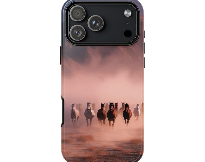 Herd of Horses Desert Phone Case: iPhone, Galaxy, Pixel - Lifetime Warranty
