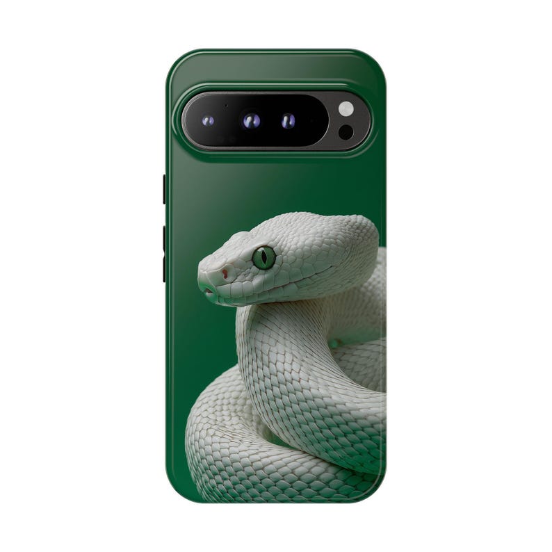 White Python Snake Green Phone Case: iPhone, Galaxy, Pixel - Personalized, MagSafe, Lifetime Warranty imagen 9