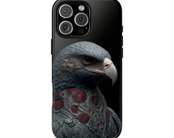 Black Falcon Vintage Red Phone Case: iPhone, Samsung Galaxy, Pixel - Lifetime Warranty