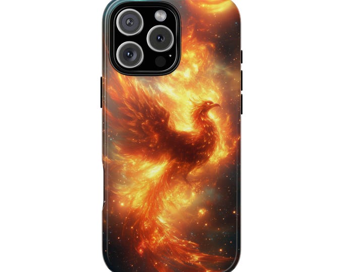 Phoenix Flames Fiery Cosmic Inferno Fire Bird Phone Case: iPhone, Galaxy, Pixel - Lifetime Warranty