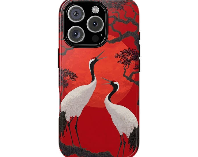 Cranes Sunset Forest Birds Phone Case: iPhone, Galaxy, Pixel - Lifetime Warranty