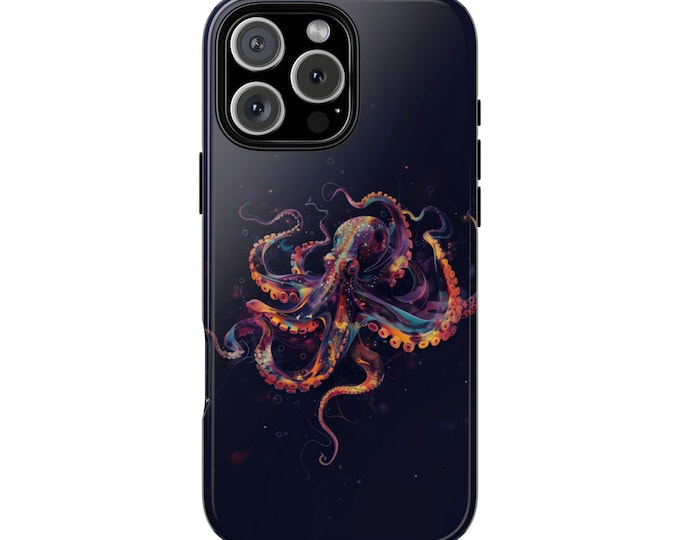 Dark Ocean Colorful Octopus Phone Case: iPhone, Galaxy, Pixel - Lifetime Warranty