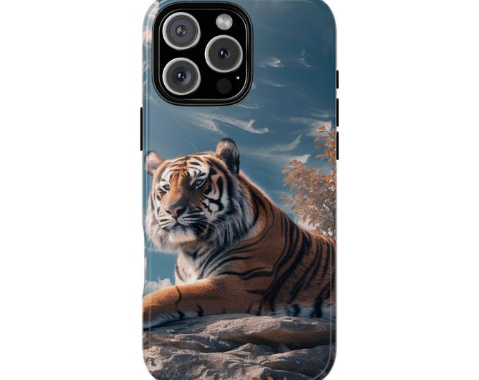 Peaceful Bengal Tiger Blue Sky Phone Case: iPhone, Galaxy, Pixel - Lifetime Warranty