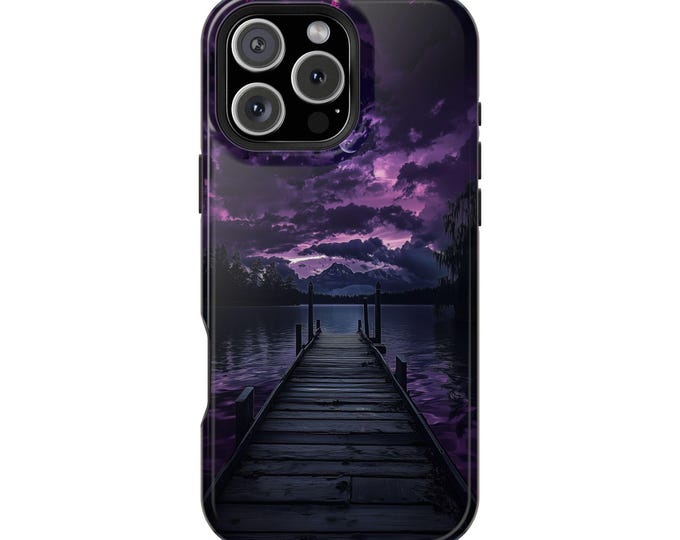 Purple Lake Dock Clouds Wilderness Phone Case: iPhone, Galaxy, Pixel - Lifetime Warranty
