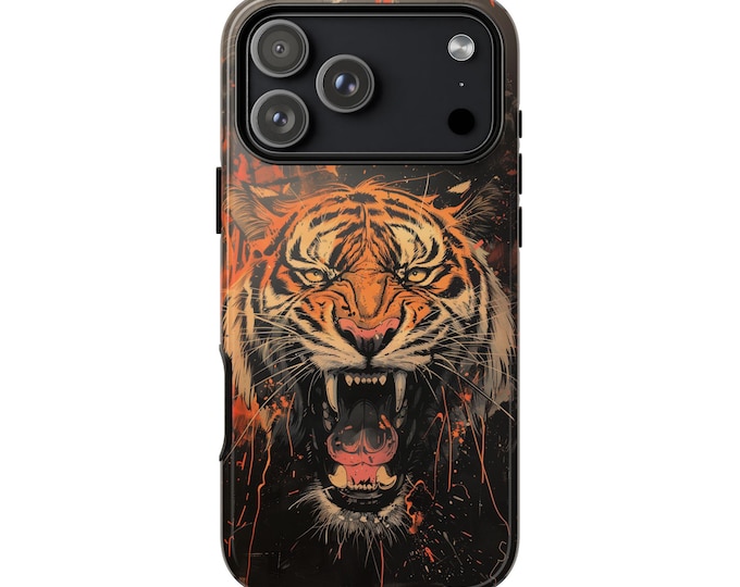 Angry Bengal Tiger Painting Phone Case: iPhone, Galaxy, Pixel