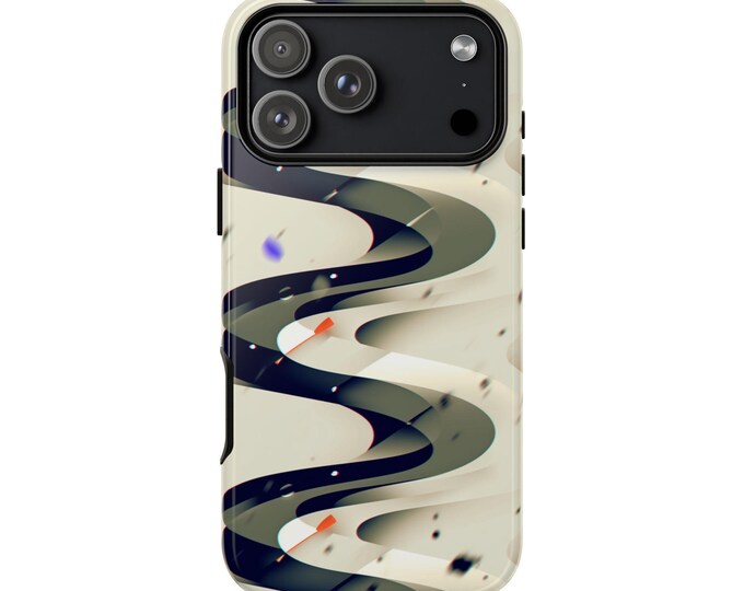Flowing Wavy Black Ribbons Phone Case: iPhone, Galaxy, Pixel - Lifetime Warranty