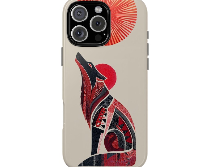 Tribal Wolf Native American Art Phone Case: iPhone, Galaxy, Pixel - Lifetime Warranty