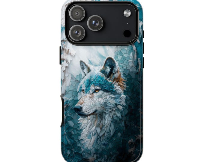 Wolf Blue White Ice Pastel Phone Case: iPhone, Galaxy, Pixel - Lifetime Warranty