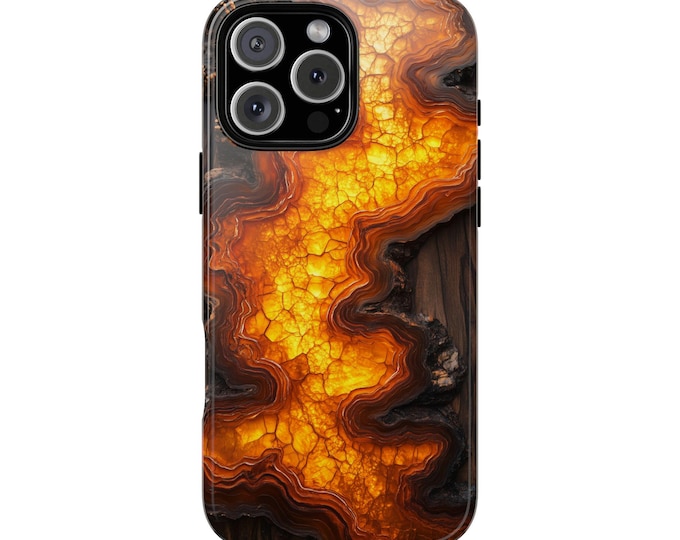Sunset Driftwood Golden Honey Amber Resin Phone Case: iPhone, Galaxy, Pixel - Lifetime Warranty