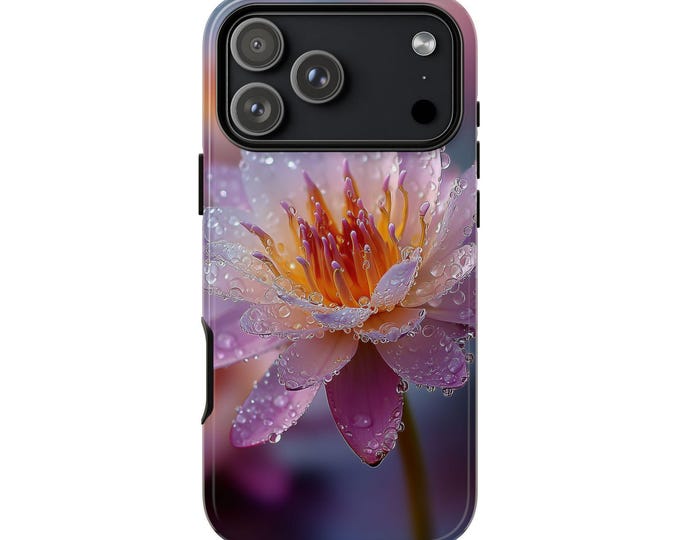 Macro Water Lily Flower Dew Drops Phone Case for iPhone | Samsung Galaxy | Google Pixel