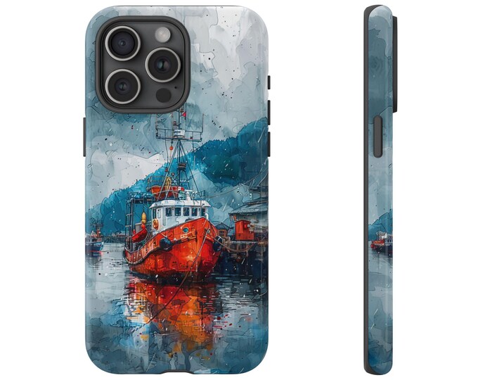 Fisherman Boat Wharf Dock Phone Case: iPhone, Galaxy, Pixel - Lifetime Warranty