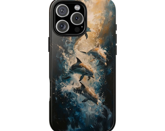 Dolphin Ocean Waves Pastel Dolphins Phone Case: iPhone, Galaxy, Pixel - Lifetime Warranty