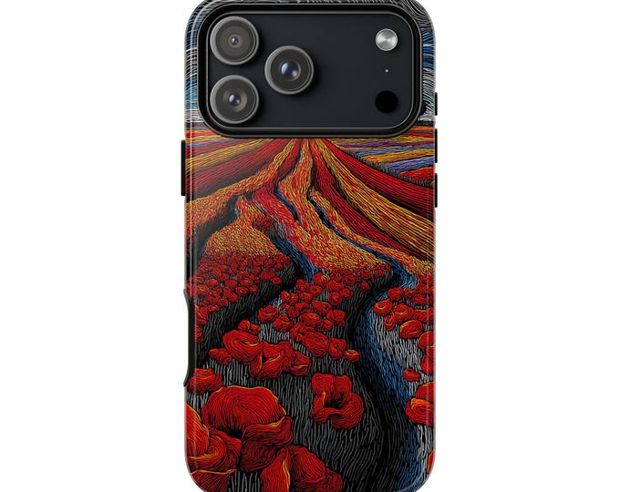 Vibrant Field of Red Roses Phone Case: iPhone, Galaxy, Pixel - Lifetime Warranty