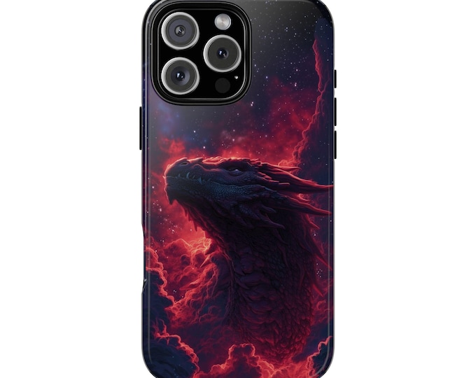 Red Nebula Dragon Fiery Sky Clouds Phone Case - iPhone 17 Pro Max 16 15 14 13 12 11, Samsung Galaxy S25 Ultra S24 S23 S22, Google Pixel