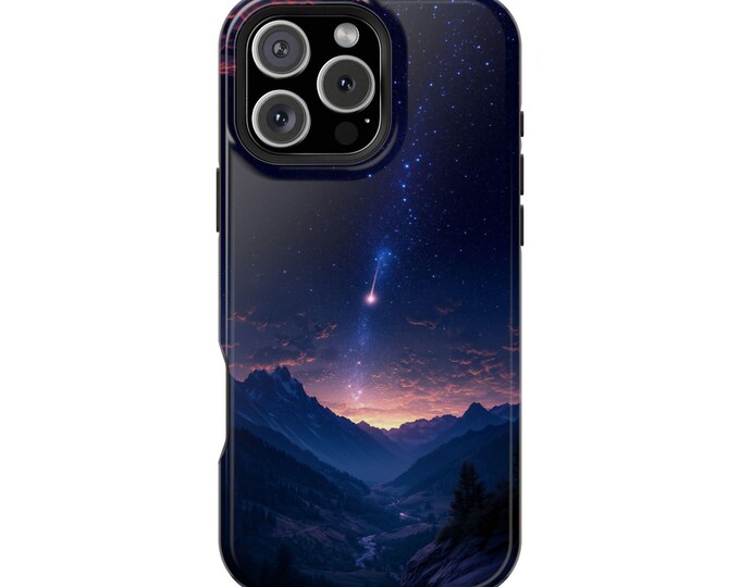 Mountain Valley Comet Night Sky Phone Case: iPhone, Galaxy, Pixel - Lifetime Warranty