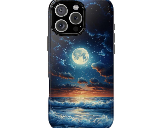 Lunar Tides Ocean Waves Night Sunset Phone Case: iPhone, Galaxy, Pixel - Lifetime Warranty