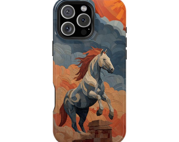 Sunfire Steed Horse Gray Cloudy Sky Phone Case: iPhone, Galaxy, Pixel - Lifetime Warranty