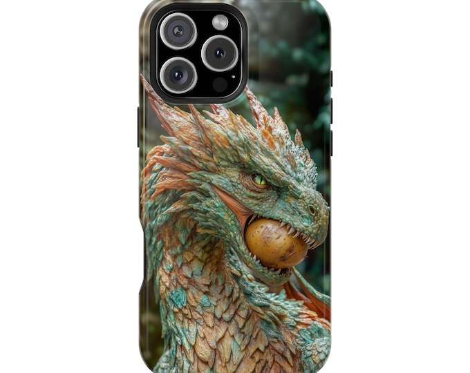 Dragon Teal Orange Armor Baked Potato Phone Case: iPhone, Galaxy, Pixel - MagSafe Compatible