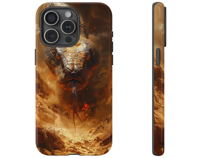 Giant King Snake Desert Sandstorm Phone Case: iPhone, Galaxy, Pixel - Lifetime Warranty