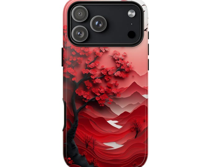Cherry Blossom Tree Paper Cut Phone Case: iPhone, Galaxy, Pixel - Lifetime Warranty
