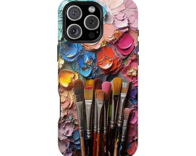 Pastel Paint Brushes Abstract Canvas Phone Case: iPhone, Galaxy, Pixel - Lifetime Warranty