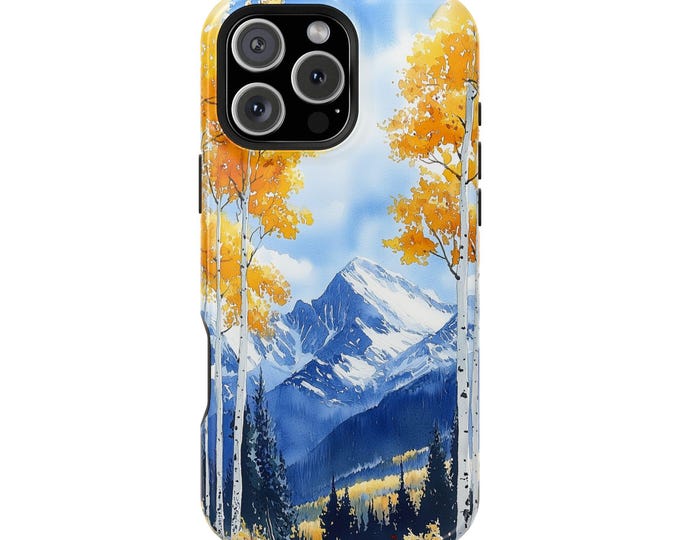 Breathtaking Mountain Forest Watercolor Painting Phone Case: iPhone, Galaxy, Pixel - Lifetime Warranty