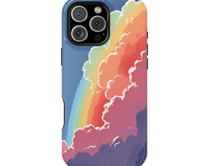 Rainbow Stormy Cloud Watercolor Phone Case: iPhone, Galaxy, Pixel - Lifetime Warranty