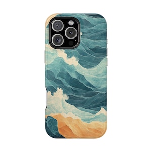 Blue Sea Waves Abstract Teal Water - Phone Case for iPhone 16 16e 15 14 13 12 11 Pro Max | Samsung Galaxy S25 S24 S23 S22 | Pixel 9 9a