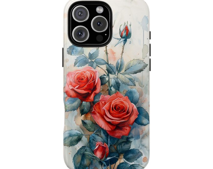 Red Rose Bouquet Watercolor Flowers Painting Phone Case for iPhone | Samsung Galaxy | Google Pixel