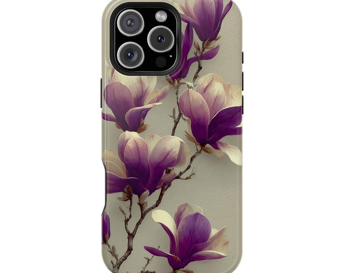 Magnolia Purple Botanical Flowers Phone Case for iPhone | Samsung Galaxy | Google Pixel