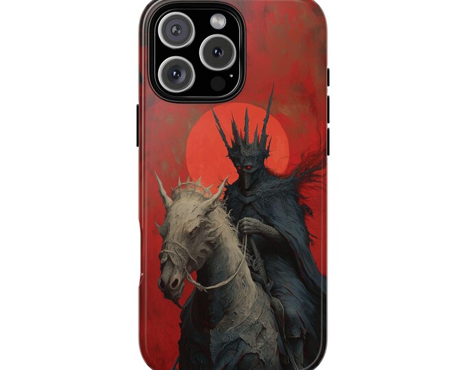 Phantom Knight White Pale Horse Fiery Sky Phone Case: iPhone, Galaxy, Pixel - Lifetime Warranty