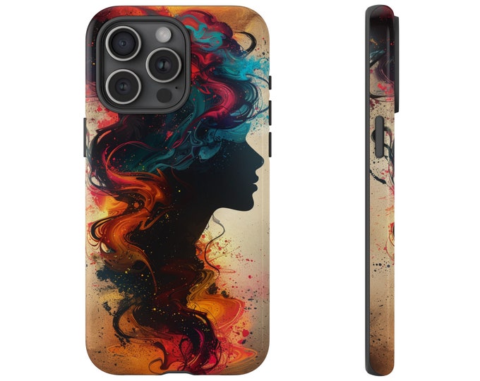 Psychedelic Colorful Woman Girl Abstract Art Painting Phone Case: iPhone, Galaxy, Pixel - Lifetime Warranty